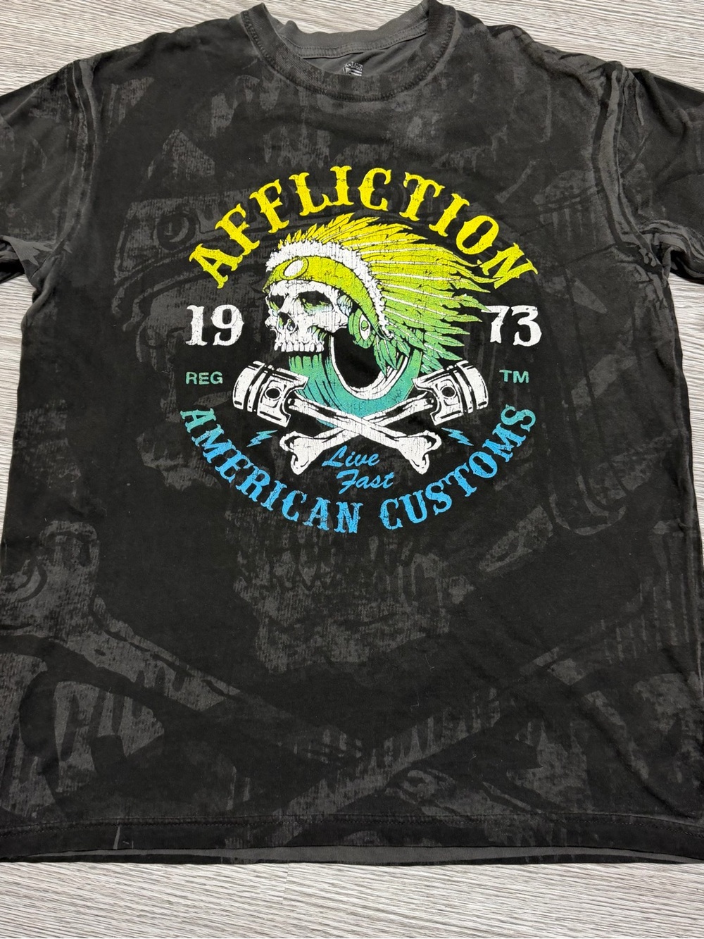 Vintage Y2K Affliction American Customs T-Shirt Mens Sz XL